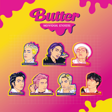 Load image into Gallery viewer, BTS Butter Colour Version Stickers with Gradient Outline